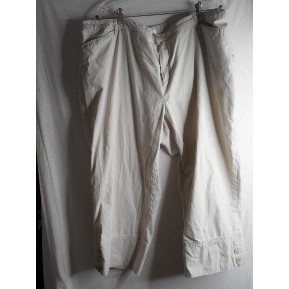 Beige cotton capri pants Sz 24W CJ Banks casual